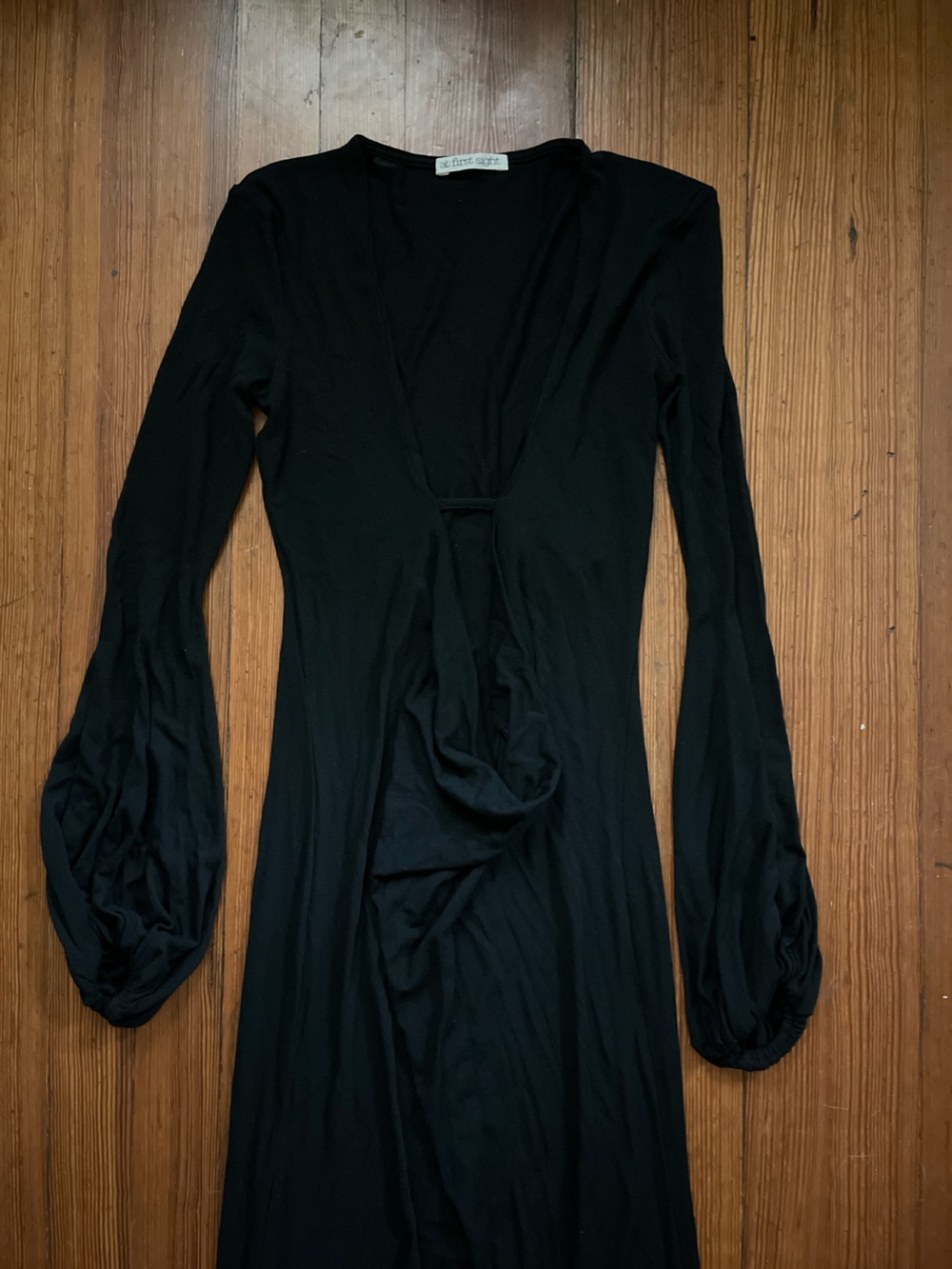 At First Sight Arashi Dress in Black Maxi Gown Elegant Ethereal Witchy Medieval - Picture 5 of 8